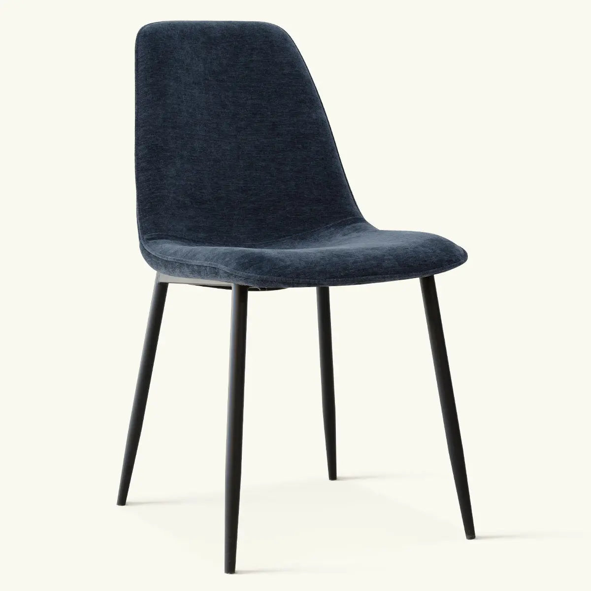 Oslo Modern Upholstered Dining Chair, metal legs, minimalist design, ideal for dining room settings.