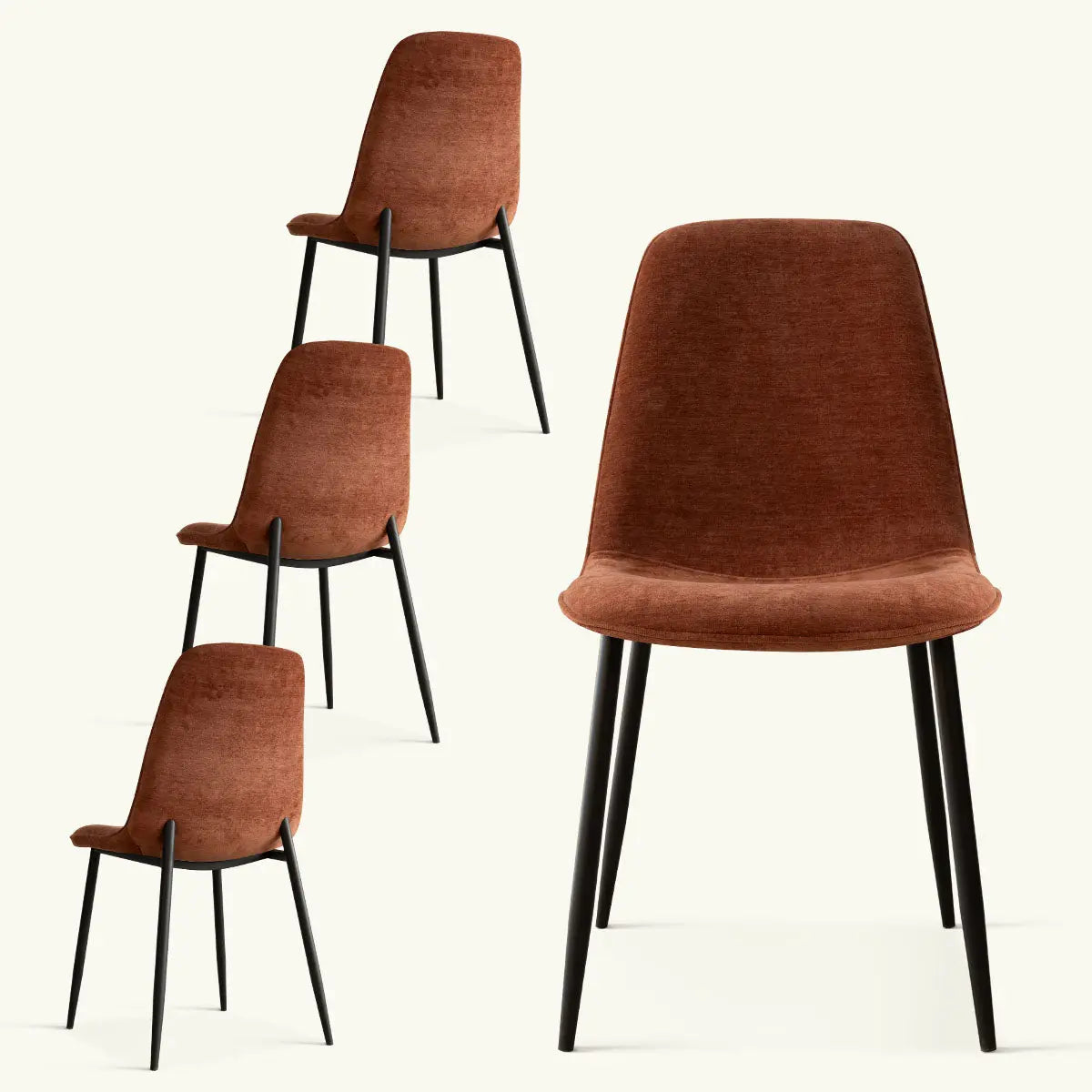 Oslo Modern Upholstered Dining Chair with sleek metal legs, neutral background.