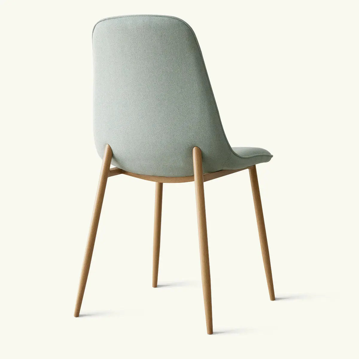 Oslo Modern Chenille Dining Chair with Oak Legs, minimalist design, sleek style.