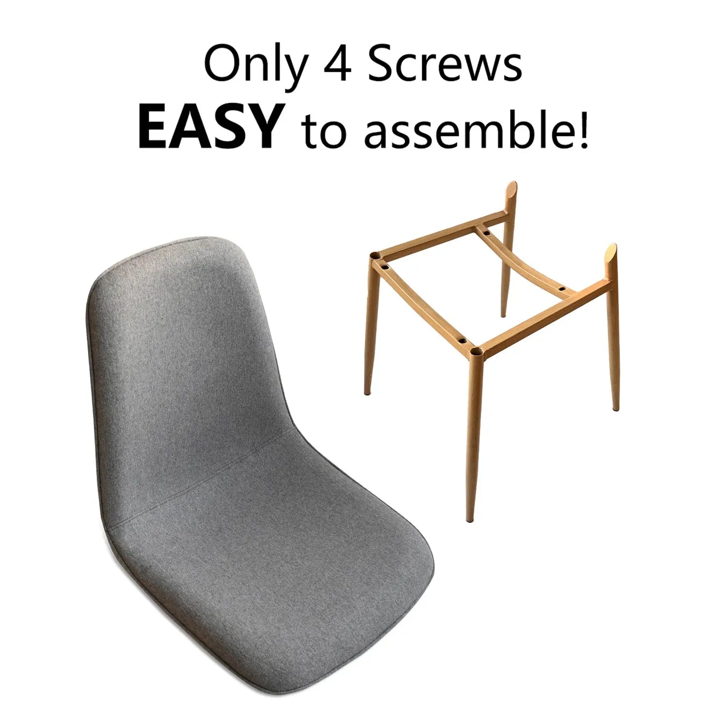 Oslo Modern Chenille upholstered chair with easy assembly; oak legs separately.