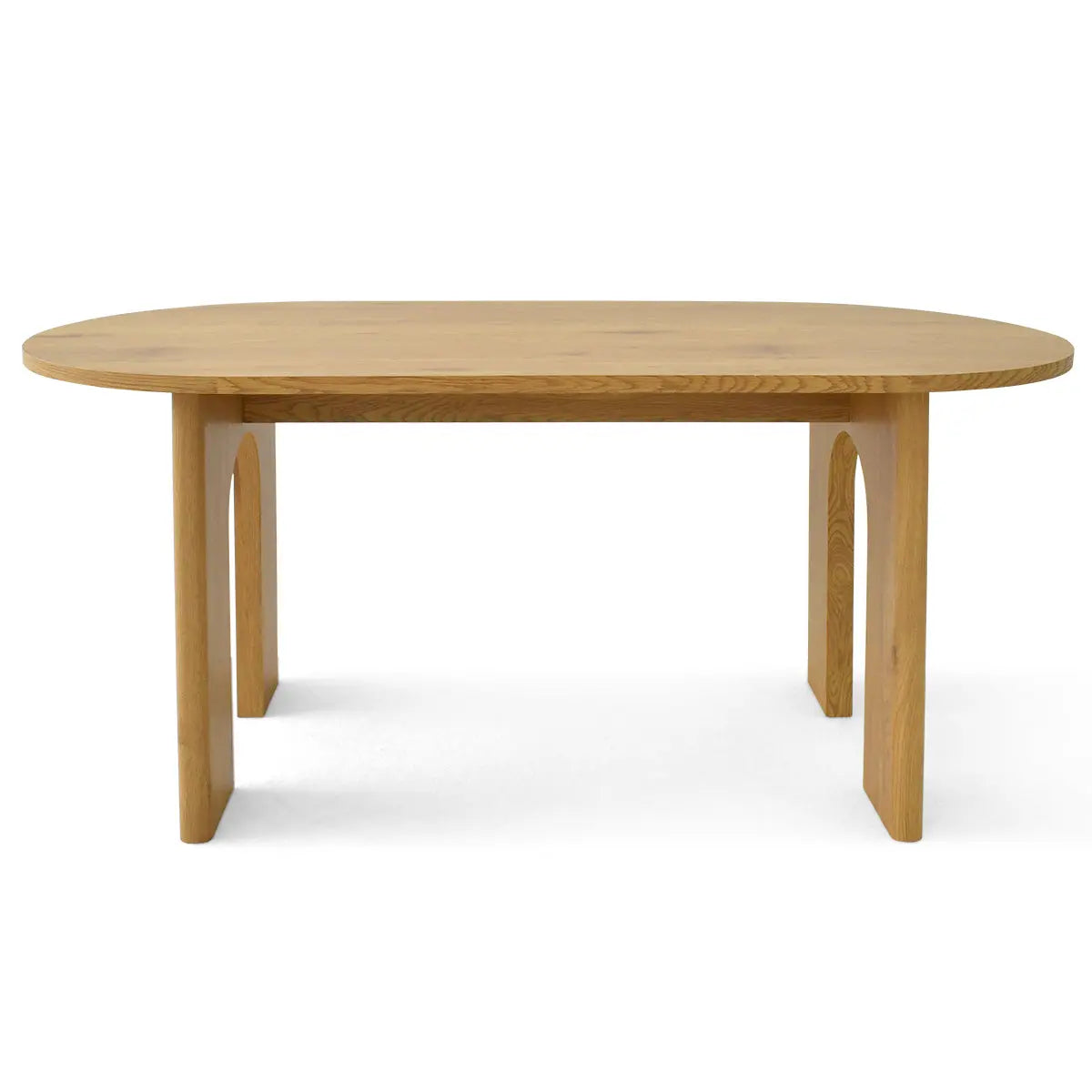 Nova Roma Modern Oval Dining Table, wooden dining room furniture, white background.