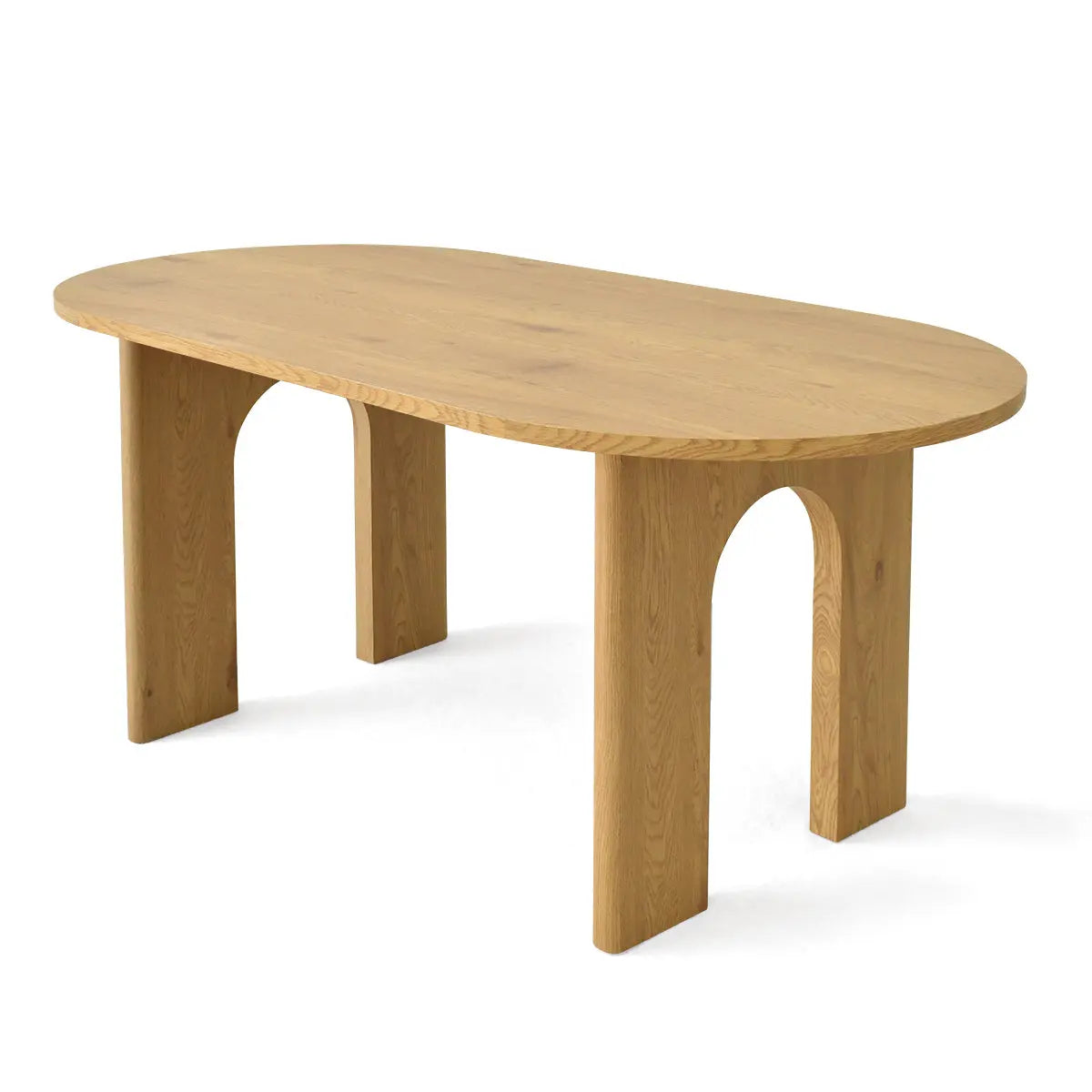 Nordic-style Roma Modern Oval Dining Table, natural wood finish, minimalist design, perfect for dining rooms.