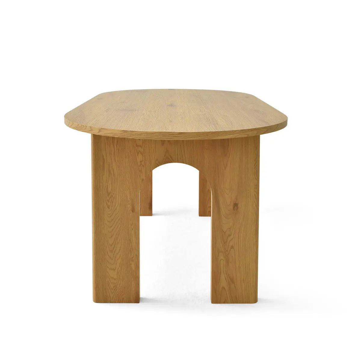 Roma Modern Oval Dining Table in oak, sleek design, wood finish, perfect for dining room.