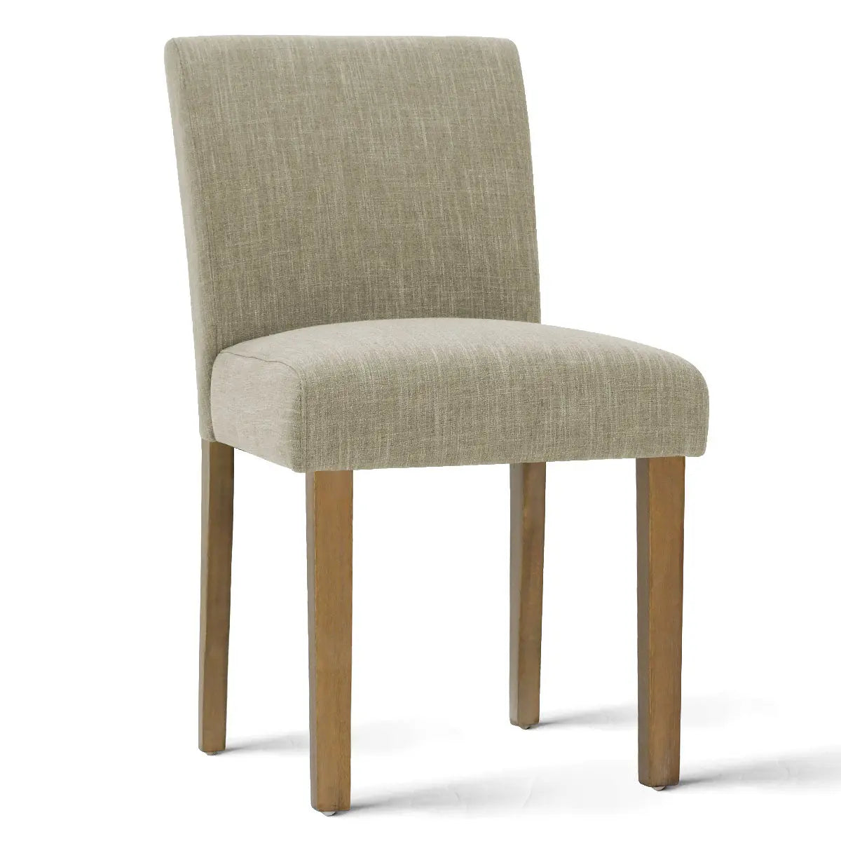 North Upholstered Dining Chair, beige fabric, wooden legs, no specific room setting.