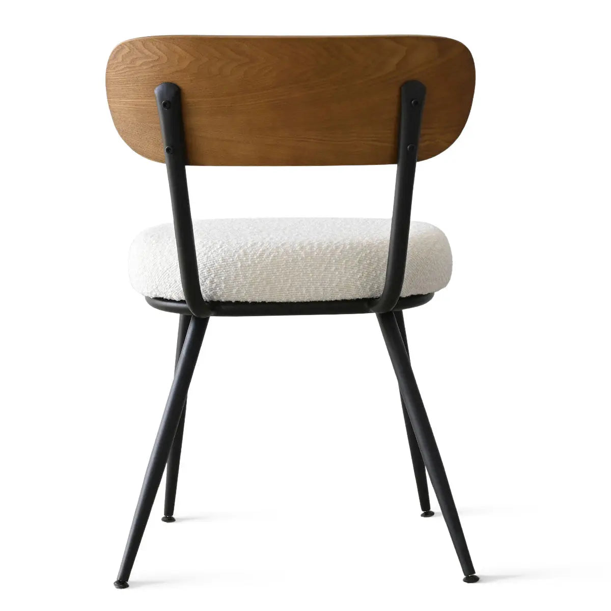 Skagen Beige Boucle Dining Chair with Ash Back, metal legs, perfect dining furniture addition.