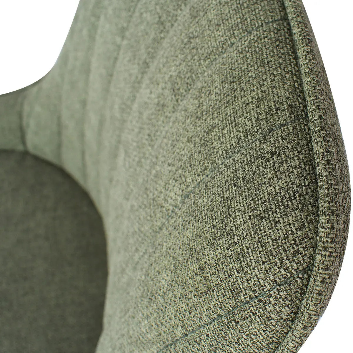 Close-up of Boston Modern Upholstered Dining Chair fabric texture in a neutral room setting.