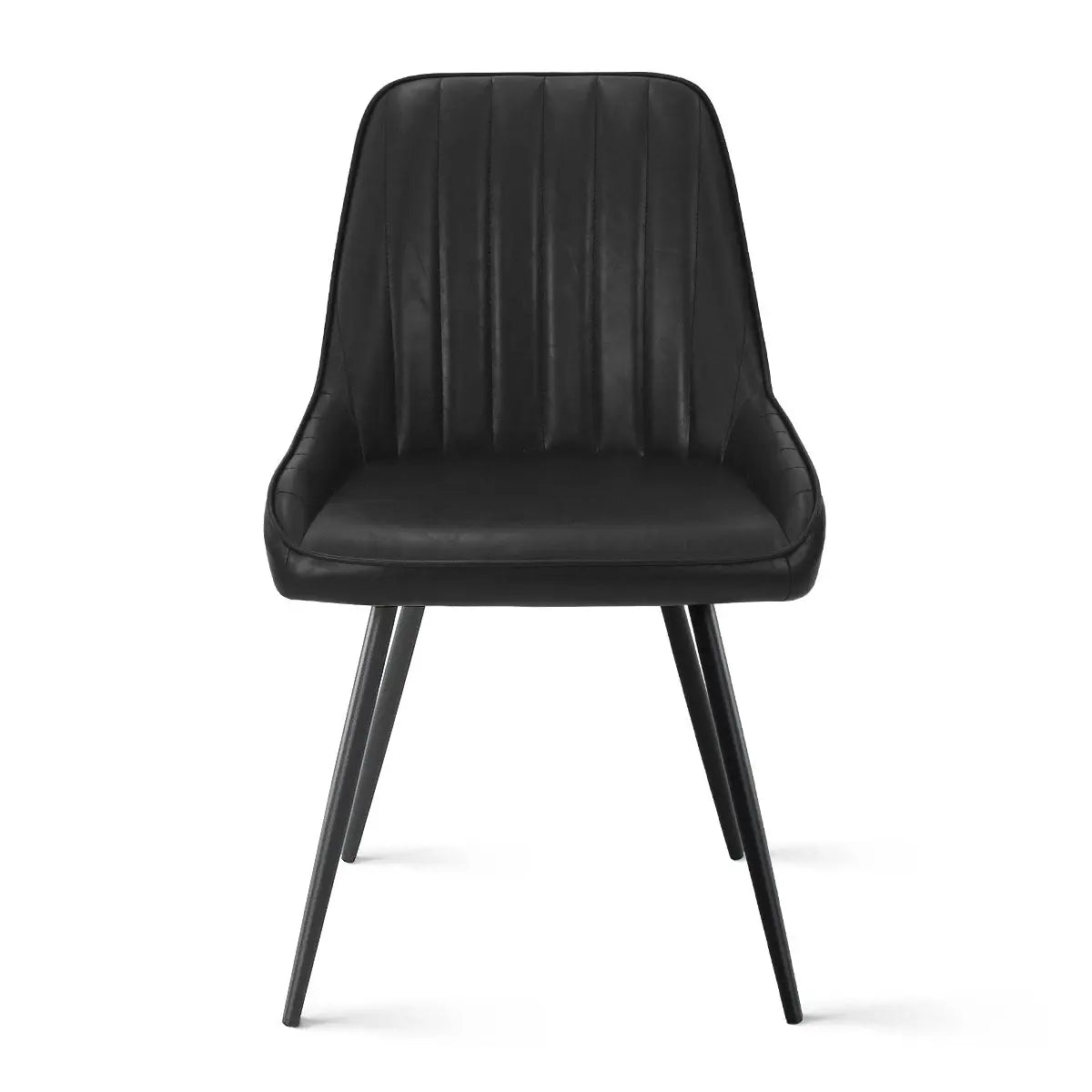 Jonesbo & Boston black leather chair, modern dining room furniture with sleek, minimalist design.