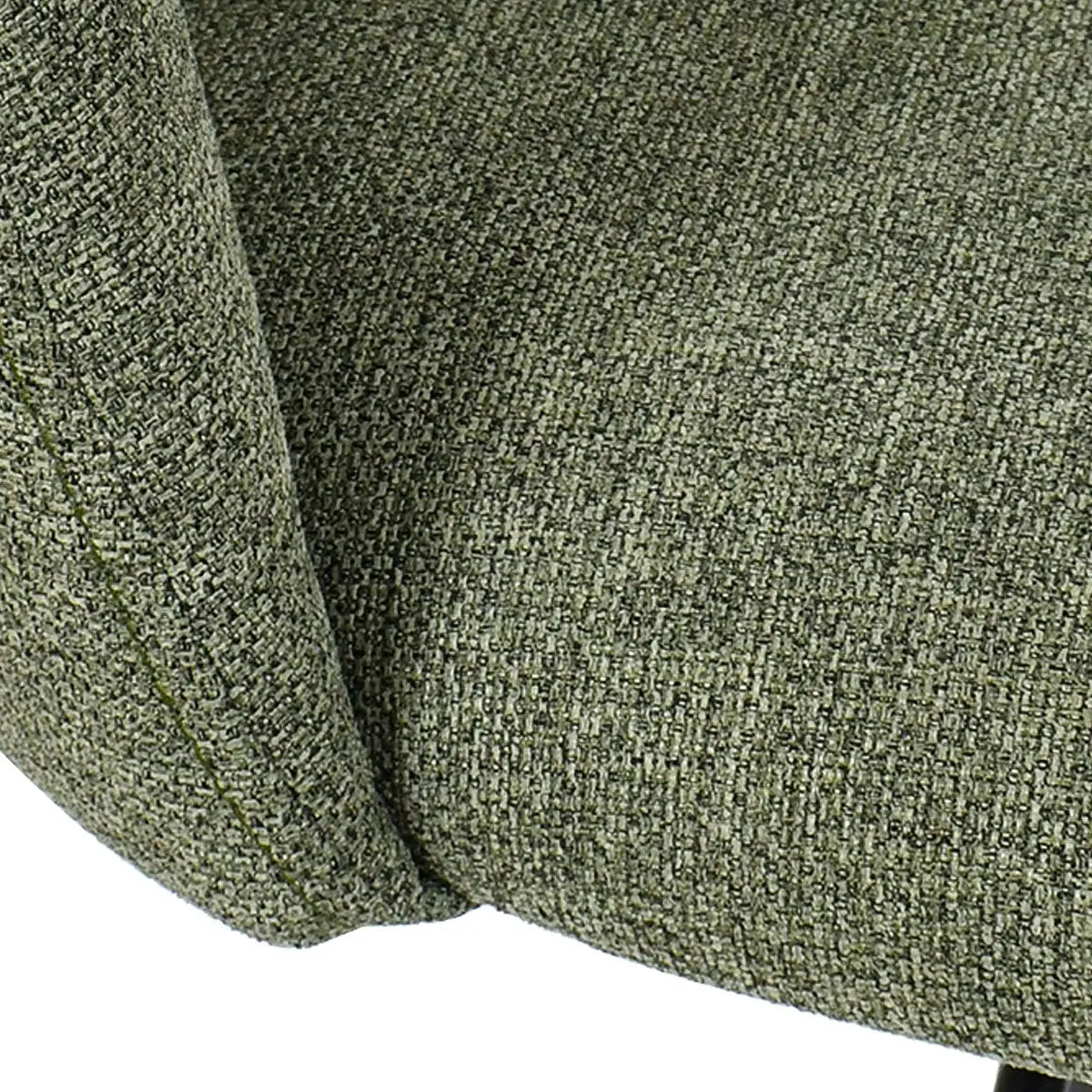 Close-up of green upholstery on Bruno Modern Swivel Stool, showcasing texture and fabric details.