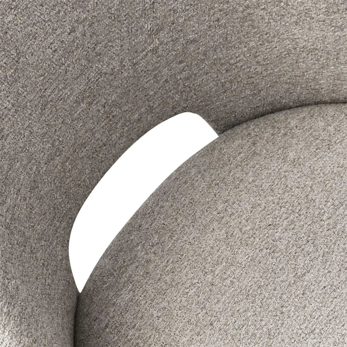 Edwin Modern Boucle Dining Chair upholstery detail; close-up of textured fabric, contemporary design.