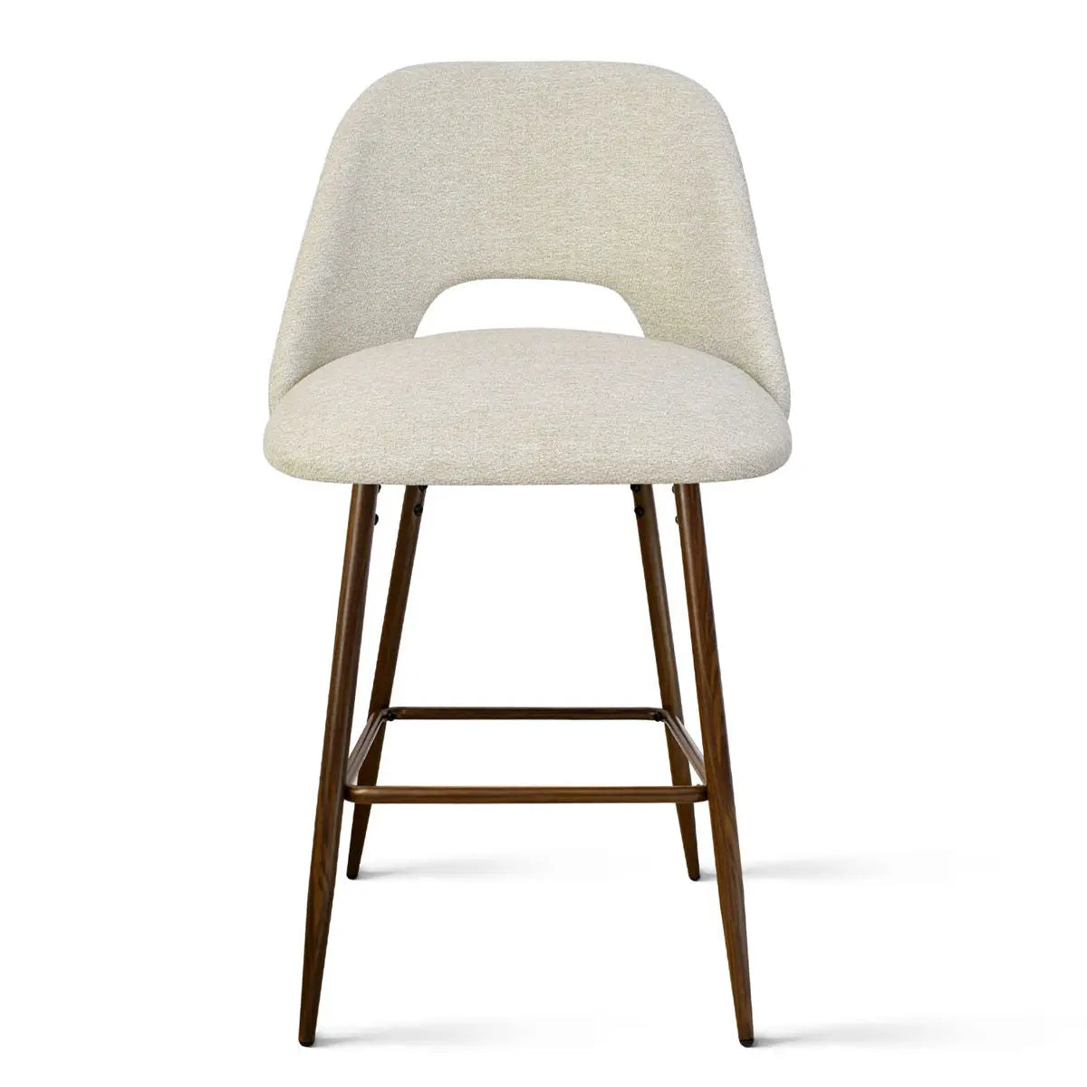 Edwin Modern Upholstered Counter Stool with wood legs, ideal for kitchen or bar settings.