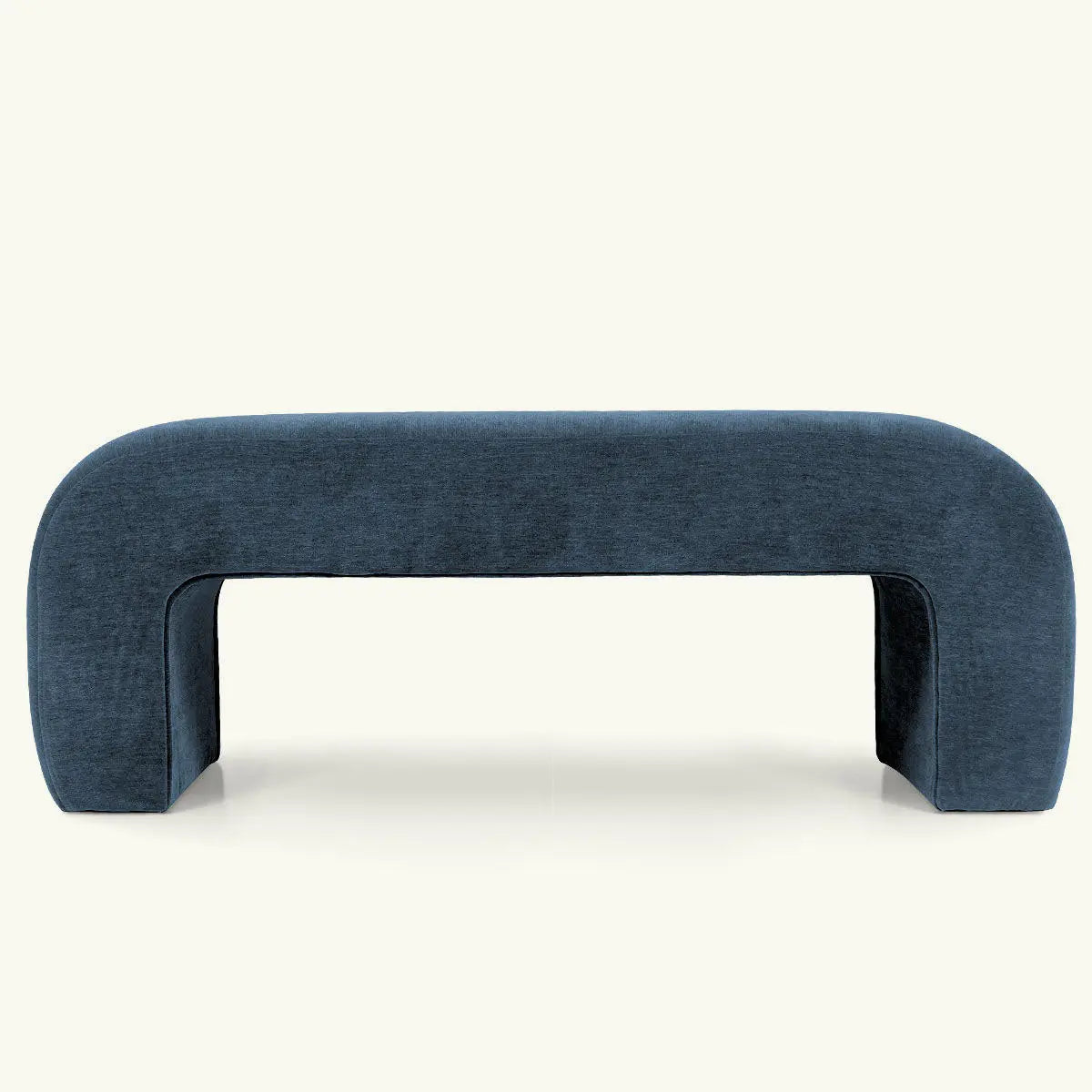 Lily Chenille Accent Waterfall Bench in dark fabric, elegant design, dimension details included.