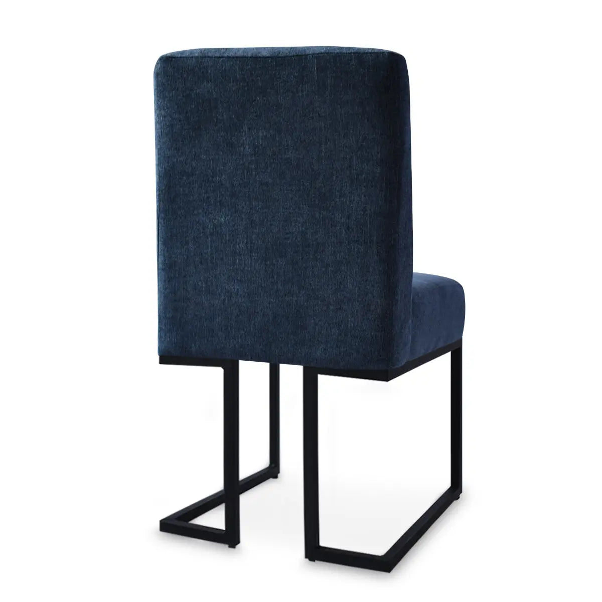 Blue Mason Modern metal frame upholstered dining chair with black legs, no visible room setting.