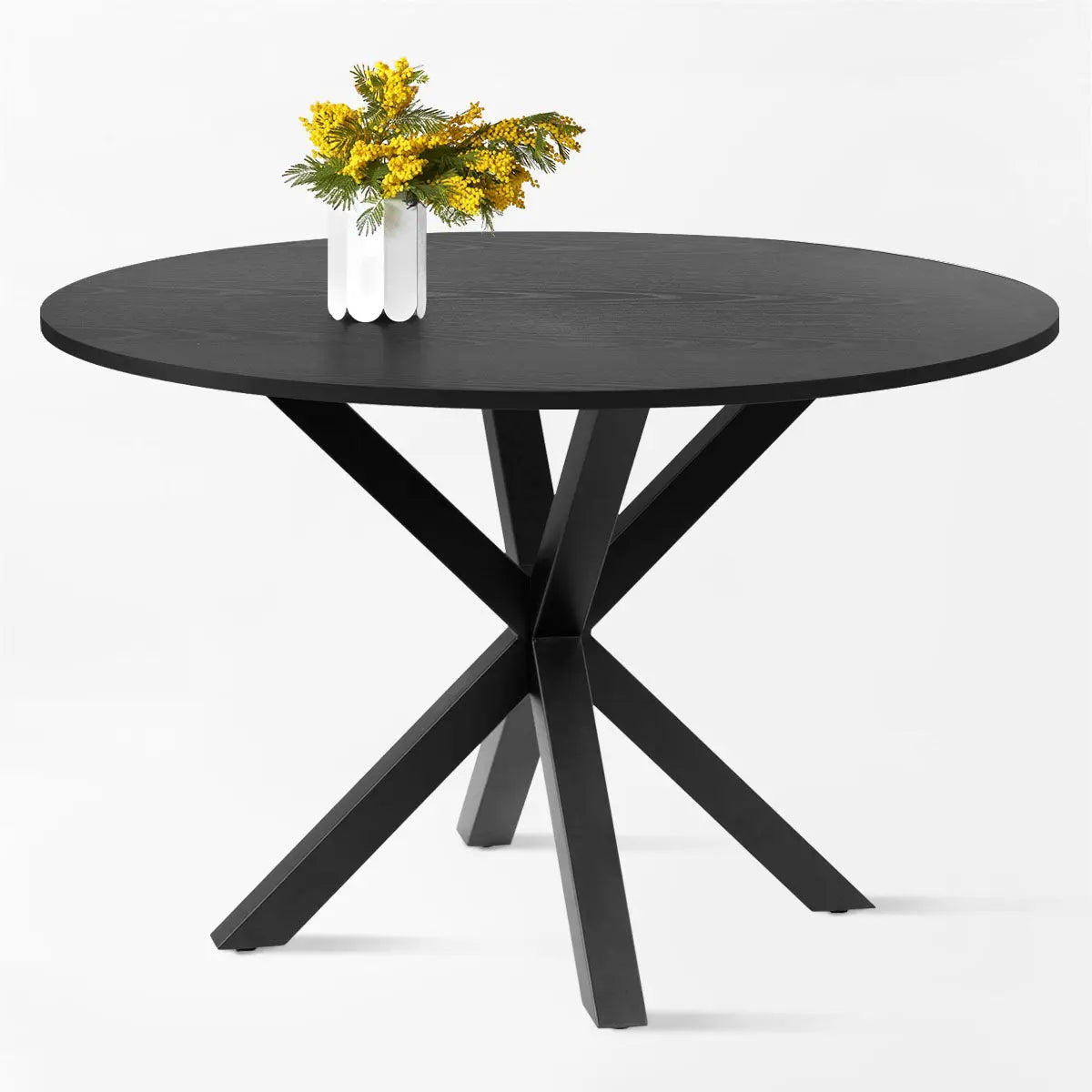 O&O by Olivia & store Oliver Round Metal Pedestal Table in Black